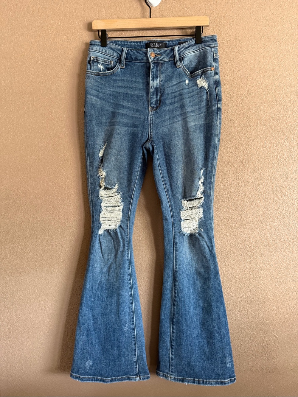 Judy Blue Distressed High Rise Flare Jeans Size 11|30